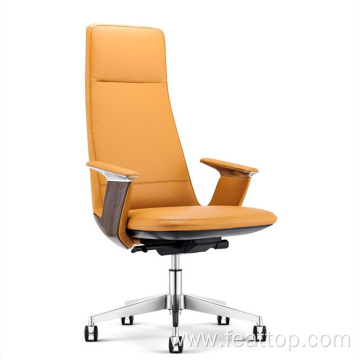 Nordic Design Boss Leather Office Chair Convenient Move